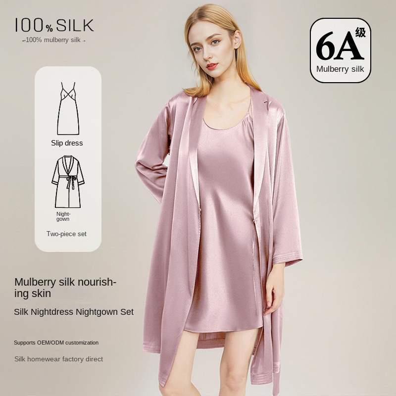 Robe Silk Women - Women Elegant 100% Mulberry Silk Nightdress