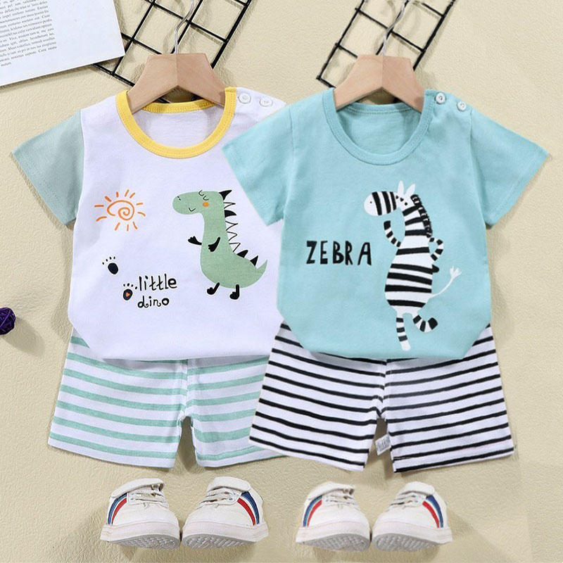 Boyshort Underwear - Cotton Tees+Shorts 2-piece Tracksuit Set Kid