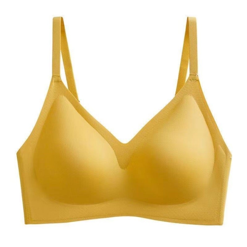 Bralette Wireless Soft - Comfortable Push Up Wireless Bra Gathered