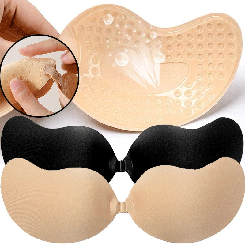 Silicone Bra Adhesive - Reusable Adhesive Nipple Covers A-D Cups,