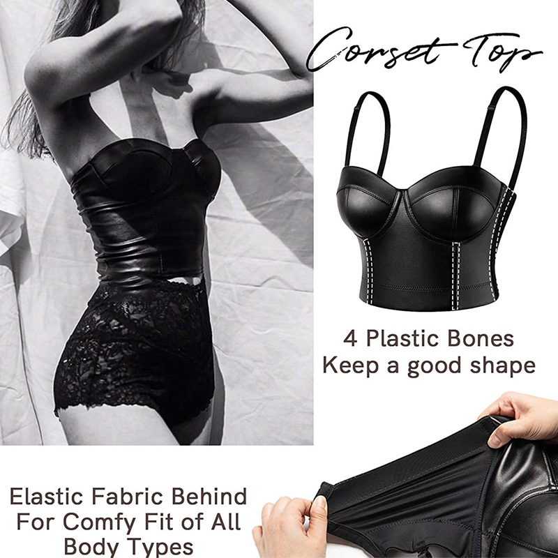 Women Leather Corset Bustiers  - Corset Waist Cinch 评论和价格