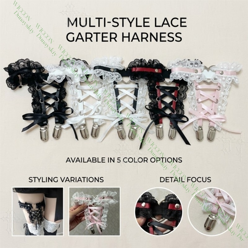 Jirai Kei Figure Ribbon Buckle - Garter Belt Set 评论和价格