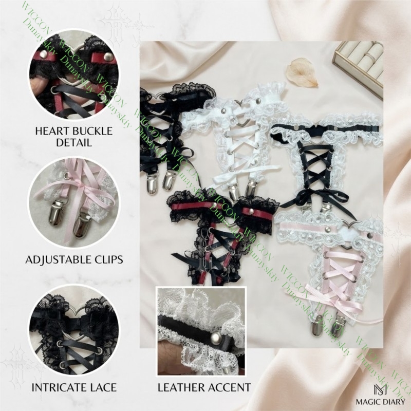 Jirai Kei Figure Ribbon Buckle - Garter Belt Set 评论和价格