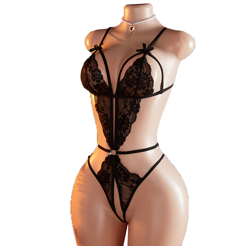 Transparent Sexy One-piece Hol - Lace Teddy Lingerie 评论和价格