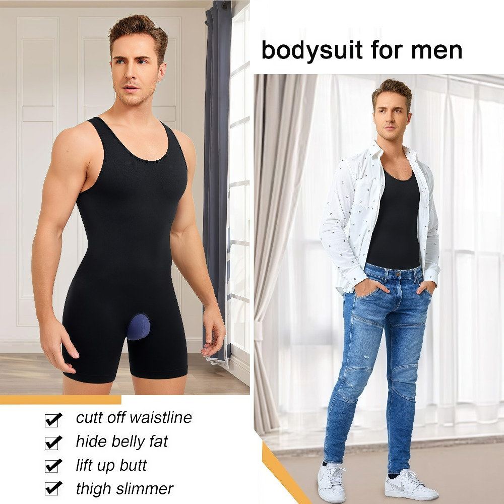 1Pcs Mens Seamless Compression - Shapewear Bodysuit Firm 评论和价格