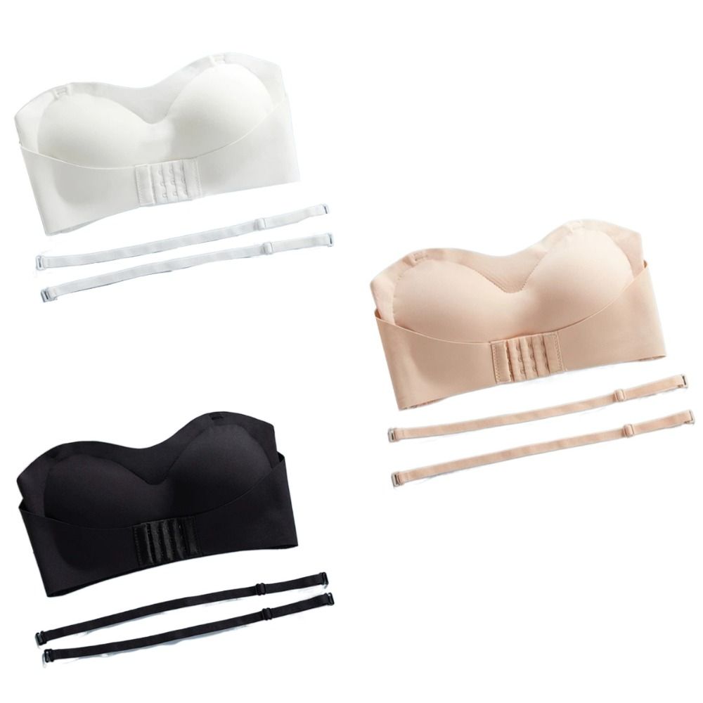 Soft Push Up Strapless Invisib - Bralette Wireless Soft 评论和价格