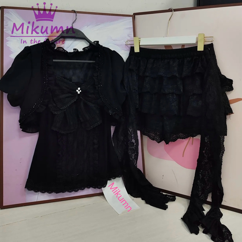 Mikumn Gothic Lolita Black Lac - Cami Top Lace 评论和价格