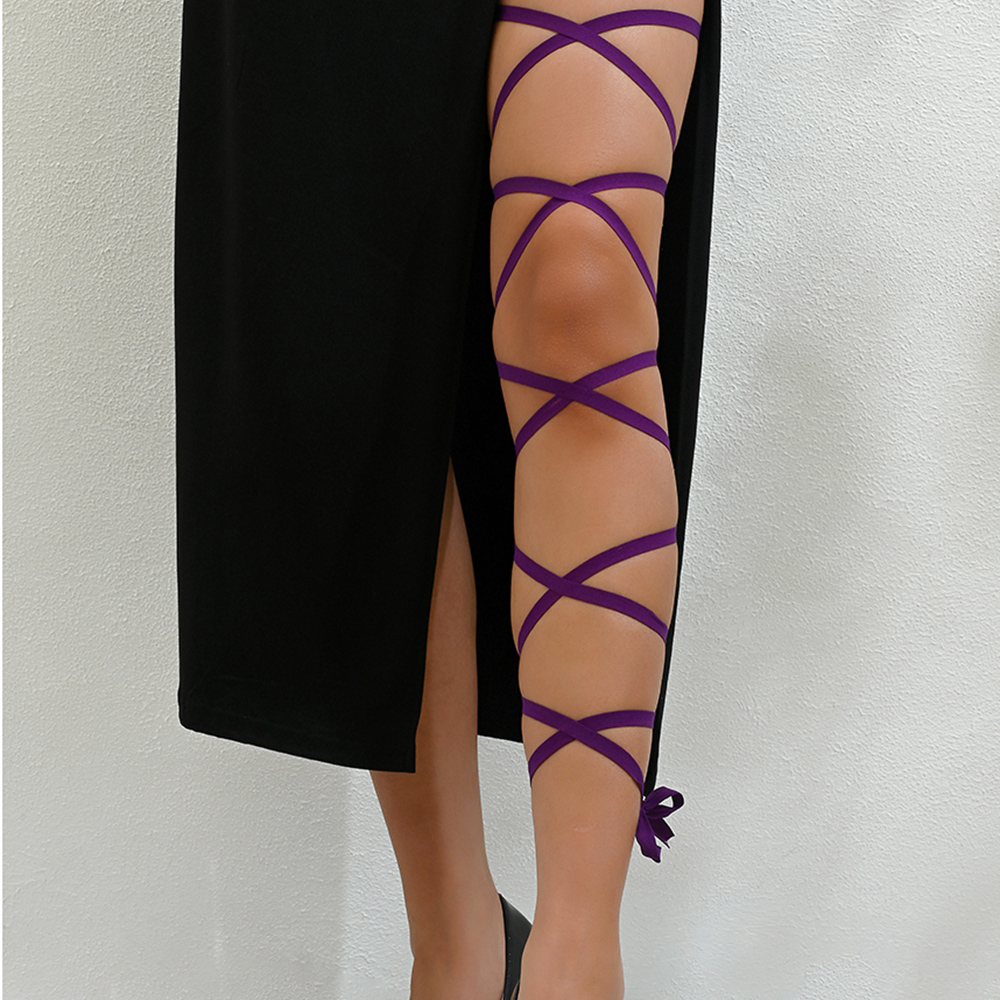 Punk Arm Wrap Elastic Crossed  - Garter Belt Set 评论和价格
