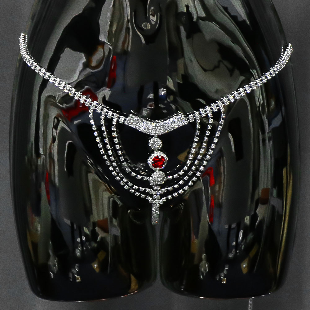 Crystal Rhinestone Body Chain  - Thong Bikini Women 评论和价格