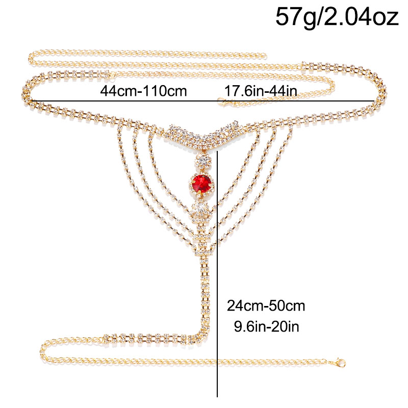 Crystal Rhinestone Body Chain  - Thong Bikini Women 评论和价格
