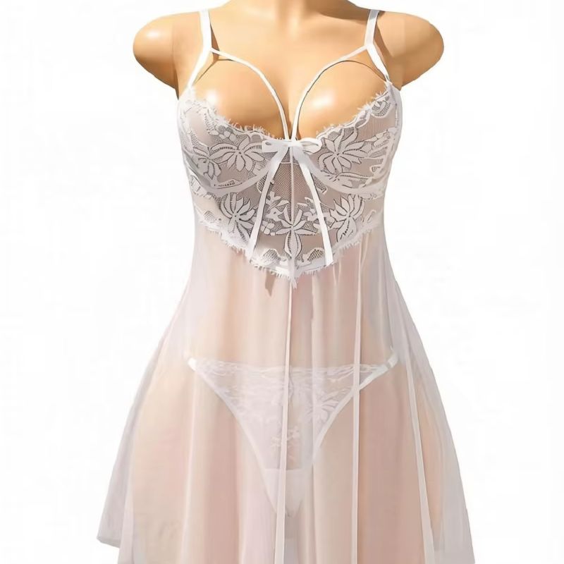 Women White Lace Babydoll Ling - Babydoll Chemise Night 评论和价格
