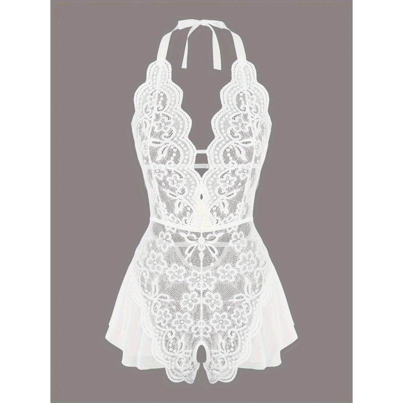 Charming Lace Mesh Teddy, Scal - Lace Teddy Lingerie 评论和价格