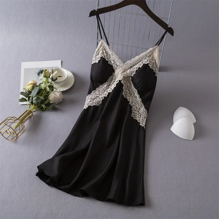Women's Sexy Lingerie Satin Ni - Babydoll Chemise Night 评论和价格