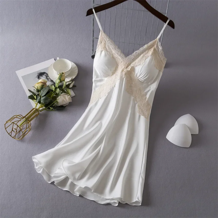 Women's Sexy Lingerie Satin Ni - Babydoll Chemise Night 评论和价格