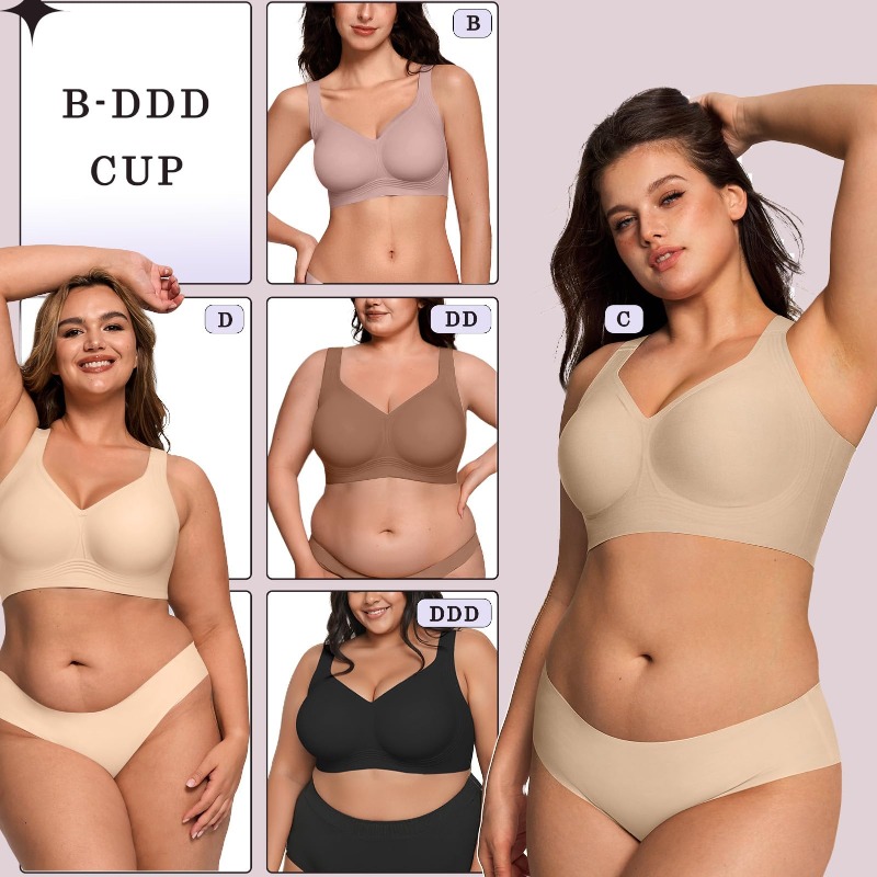 Plus Size Wireless Jelly Bra W - Push Up Bra Padded 评论和价格