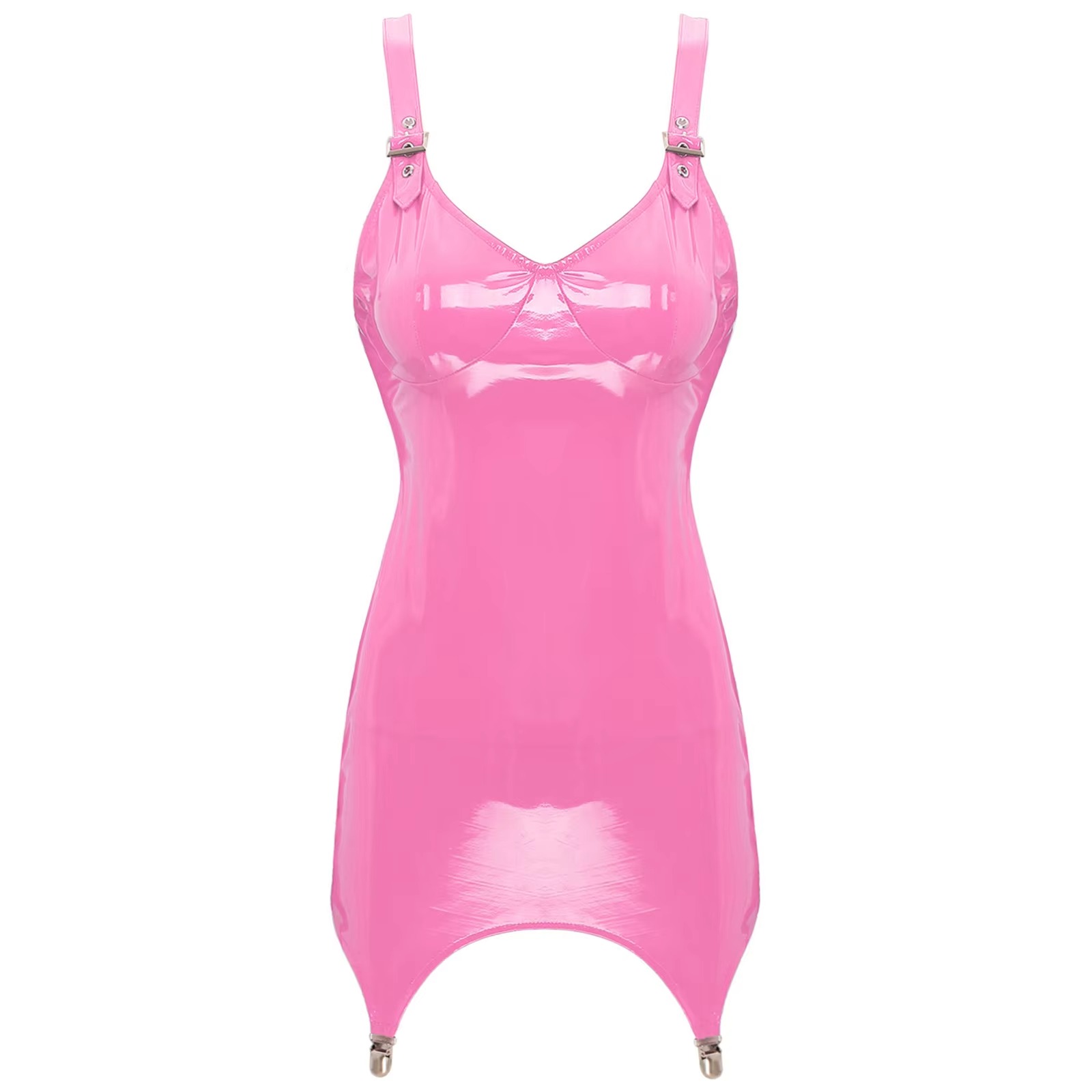 Womens Shiny Metallic PVC Leat - Babydoll Chemise Night 评论和价格