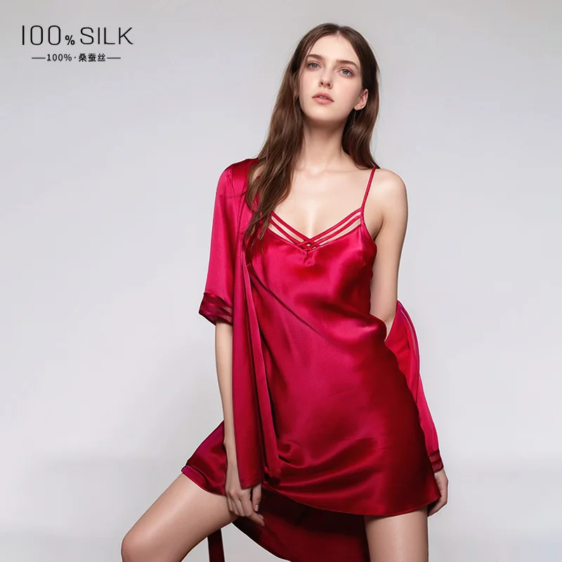 19MM 100% Mulberry Silk Robe G - Robe Silk Women 评论和价格