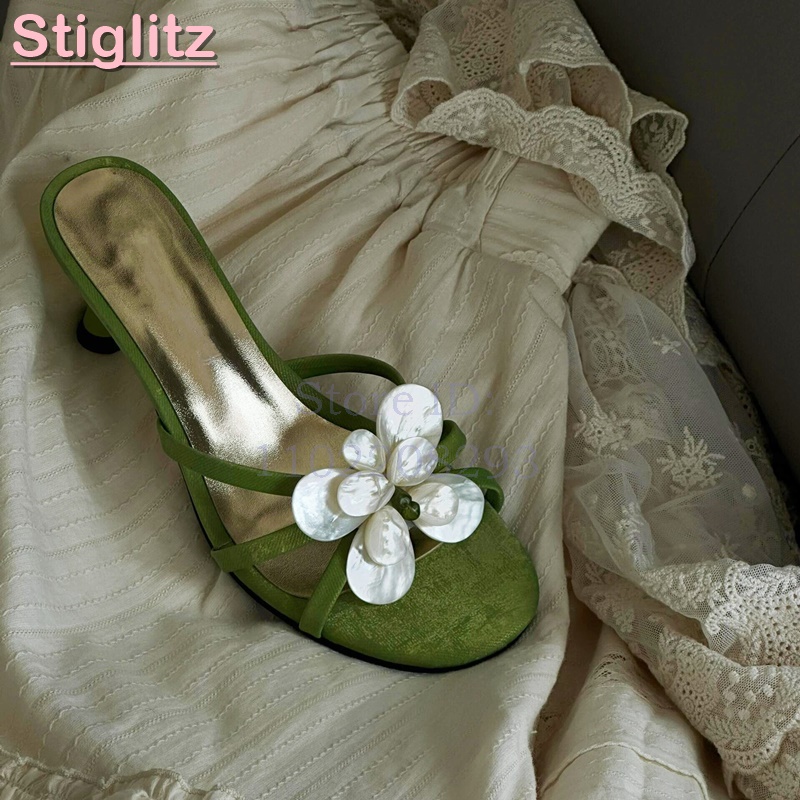 White Flower High Heels Slippe - Slip Dress Satin 评论和价格